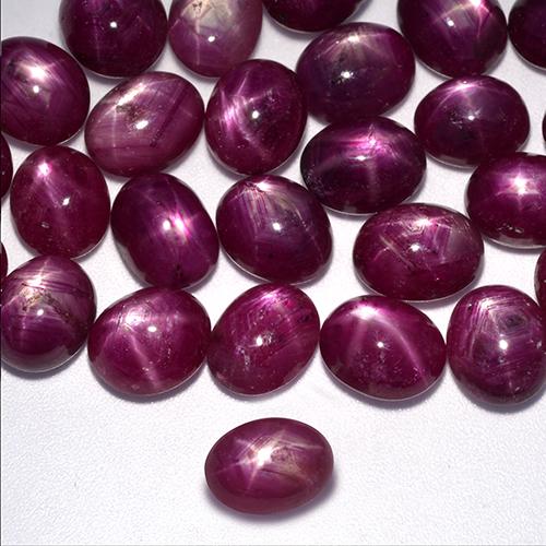 3.64 ct Purple Star Ruby Gemstone, Star Ruby Gem in Oval Cabochon Shape for Sale.