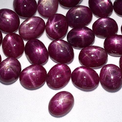 3.64 ct Purple Star Ruby Stone, Natural Star Ruby in Oval Cabochon Shape for Sale