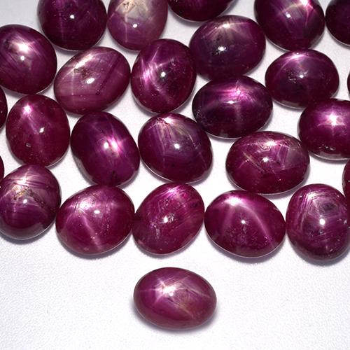 Star Ruby Gemstone in 9.2 x 7.7 mm Size for Sale, Star Ruby Stone in Raspberry Red Color