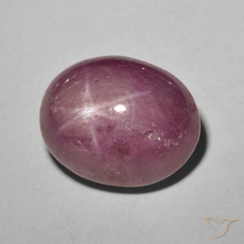 8.61 ct Purple Star Ruby Stone, Natural Star Ruby in Oval Cabochon Shape for Sale