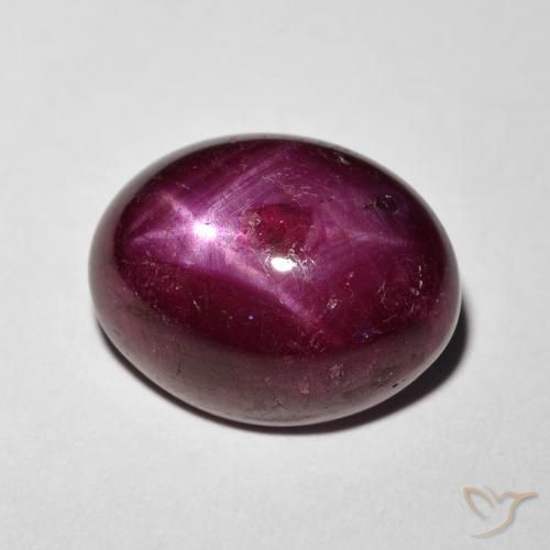 11.24 ct Red Star Ruby Stone, Natural Star Ruby in Oval Cabochon Shape for Sale