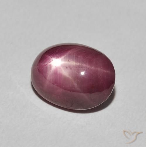 4.45 ct Purple Star Ruby Stone, Natural Star Ruby in Oval Cabochon Shape for Sale