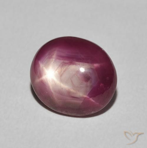 3.94 ct Purple Star Ruby Stone, Natural Star Ruby in Oval Cabochon Shape for Sale