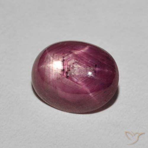 4.38 ct Purple Star Ruby Stone, Natural Star Ruby in Oval Cabochon Shape for Sale