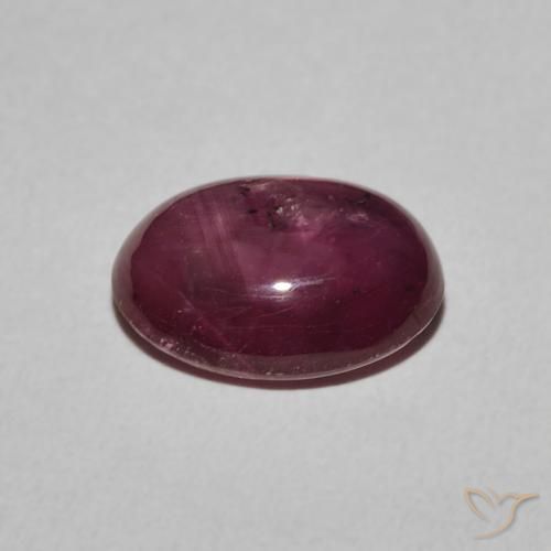 Star Ruby Gemstone in 10.7 x 8.6 mm Size for Sale, Star Ruby Stone in Reddish Purple Color