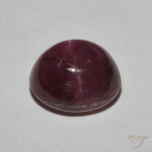 Star Ruby Gemstone in 9.4 x 8.5 mm Size for Sale, Star Ruby Stone in Grayish Magenta Color
