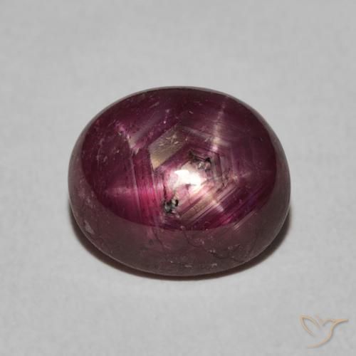 4.38ct Natural Medium Dark-Purple Star Ruby, Oval, Opaque