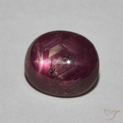 4.38 ct Purple Star Ruby Stone, Natural Star Ruby in Oval Cabochon Shape for Sale