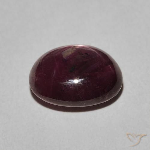 Star Ruby Gemstone in 9.6 x 8.5 mm Size for Sale, Star Ruby Stone in Medium Dark-Purple Color
