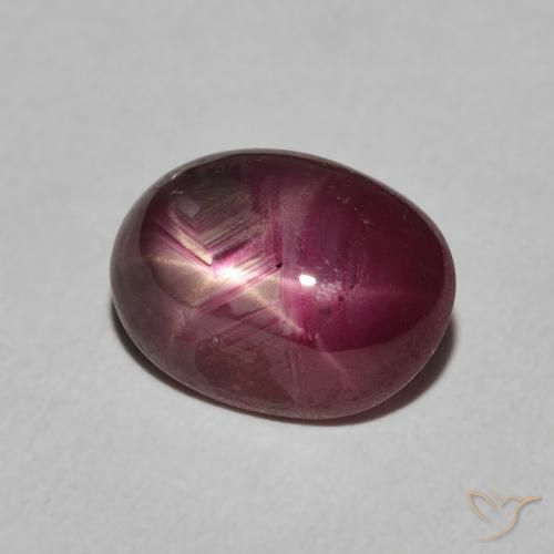 4.72 ct Purple Star Ruby Stone, Natural Star Ruby in Oval Cabochon Shape for Sale