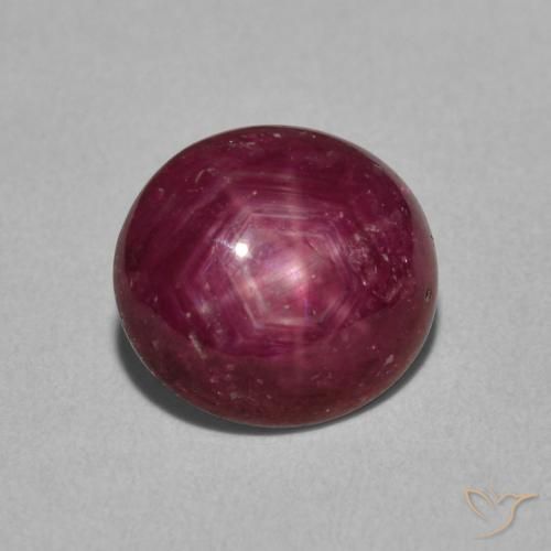 4.15 ct Purple Star Ruby Stone, Natural Star Ruby in Oval Cabochon Shape for Sale