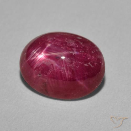 4.76 ct Purple Star Ruby Stone, Natural Star Ruby in Oval Cabochon Shape for Sale