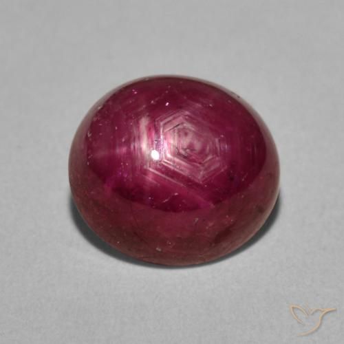 5.50ct Natural Berry Purple Star Ruby, Oval, Opaque