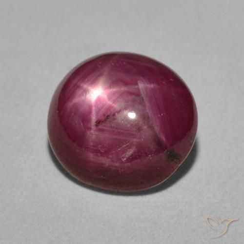 4.98 ct Purple Star Ruby Stone, Natural Star Ruby in Oval Cabochon Shape for Sale
