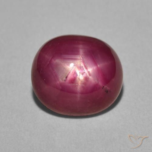 5.07ct Natural Deep Magenta Star Ruby, Oval, Opaque