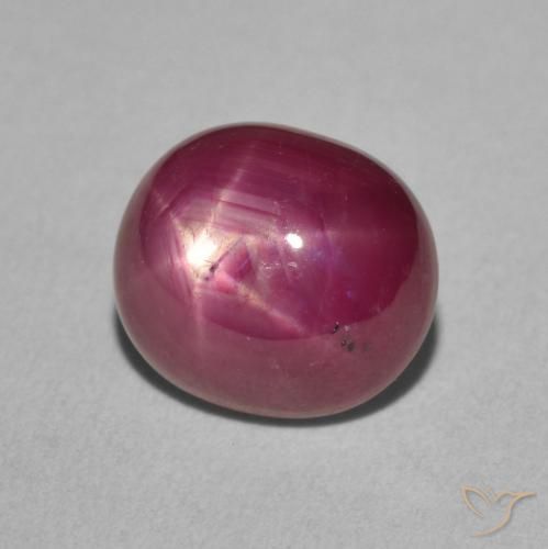5.07 ct Purple Star Ruby Stone, Natural Star Ruby in Oval Cabochon Shape for Sale