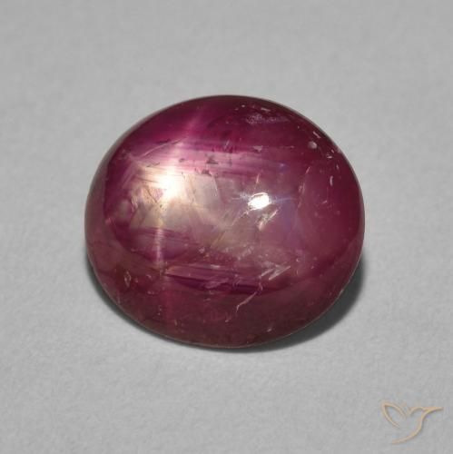 3.97 ct Purple Star Ruby Stone, Natural Star Ruby in Oval Cabochon Shape for Sale