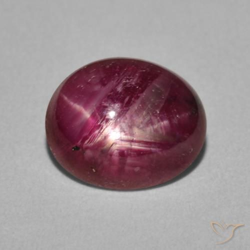 4.45ct Natural Berry Purple Star Ruby, Oval, Opaque