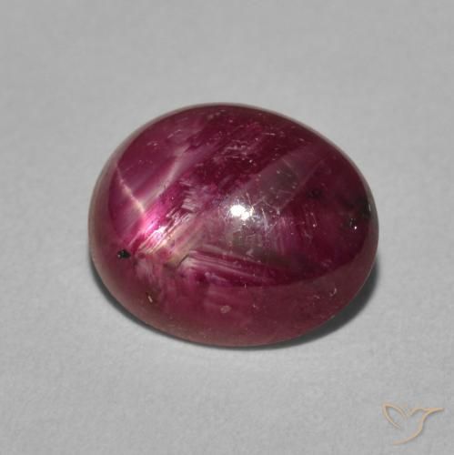 4.45 ct Purple Star Ruby Stone, Natural Star Ruby in Oval Cabochon Shape for Sale
