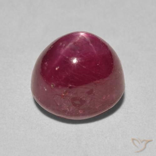 Star Ruby Gemstone in 8.5 x 7.7 mm Size for Sale, Star Ruby Stone in Dark Red Color