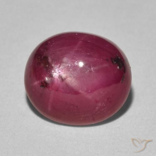 4.85 ct Red Star Ruby Stone, Natural Star Ruby in Oval Cabochon Shape for Sale