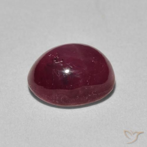 Star Ruby Gemstone in 9 x 7 mm (calibrated) Size for Sale, Star Ruby Stone in Deep Crimson Color