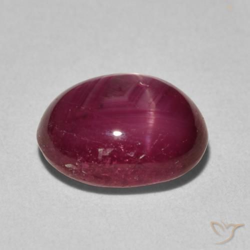 Star Ruby Gemstone in 10 x 8 mm (calibrated) Size for Sale, Star Ruby Stone in Deep Wine Red Color