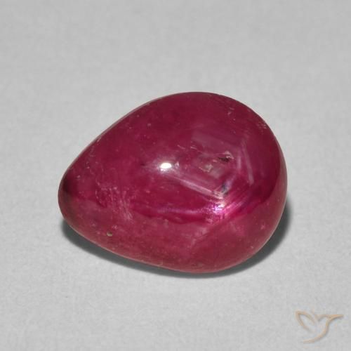 2.84 ct Red Star Ruby Stone, Natural Star Ruby in Pear Cabochon Shape for Sale
