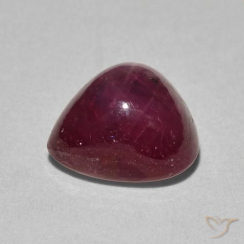 Star Ruby Gemstone in 9.2 x 8.4 mm Size for Sale, Star Ruby Stone in Deep Wine Red Color