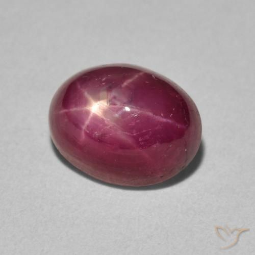 3.42 ct Red Star Ruby Stone, Natural Star Ruby in Oval Cabochon Shape for Sale