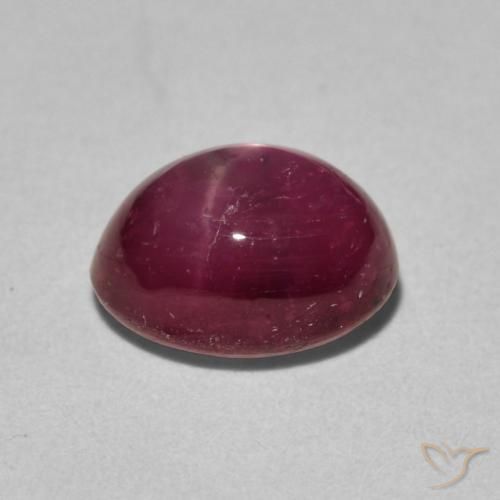 Star Ruby Gemstone in 9 x 7 mm (calibrated) Size for Sale, Star Ruby Stone in Wine Red Color