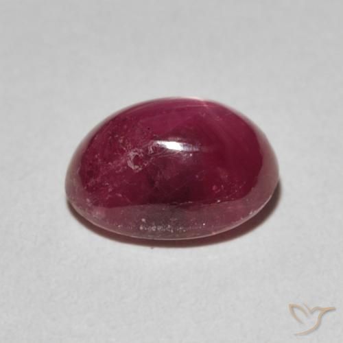 Star Ruby Gemstone in 9 x 7 mm (calibrated) Size for Sale, Star Ruby Stone in Deep Crimson Color