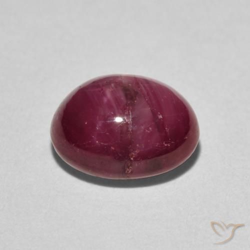 Star Ruby Gemstone in 9 x 7.5 mm Size for Sale, Star Ruby Stone in Pinkish Red Color