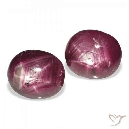 7.40 ctw Purple Star Ruby Stones, Natural Star Ruby in Oval Cabochon Shape for Sale