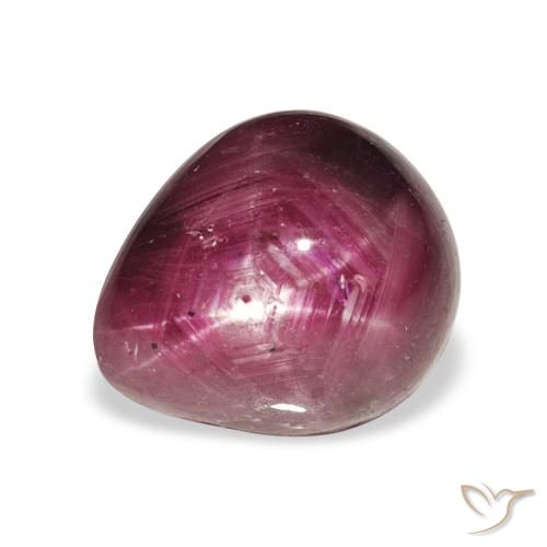 6.52ct Natural Medium Purple Star Ruby, Pear Shape, Opaque