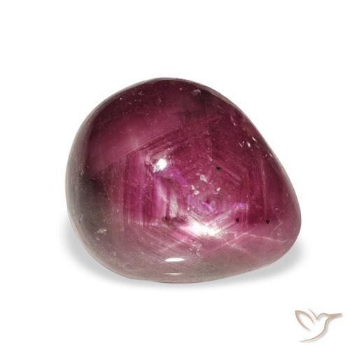 6.52 ct Purple Star Ruby Stone, Natural Star Ruby in Pear Cabochon Shape for Sale