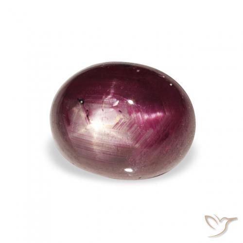 3.21 ct Purple Star Ruby Stone, Natural Star Ruby in Oval Cabochon Shape for Sale