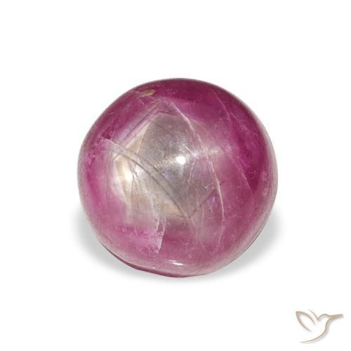 6.08 ct Purple Star Ruby Stone, Natural Star Ruby in Round Cabochon Shape for Sale
