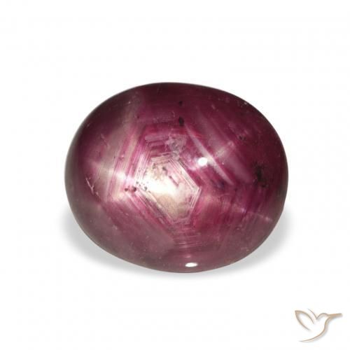 5.69 ct Purple Star Ruby Stone, Natural Star Ruby in Oval Cabochon Shape for Sale