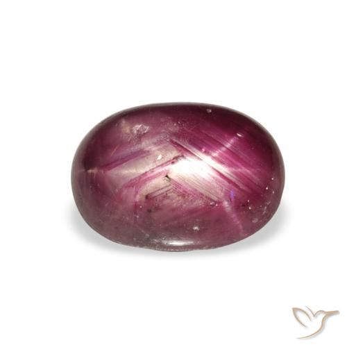 4.27ct Natural Medium Dark Reddish-Purple Star Ruby, Oval, Opaque