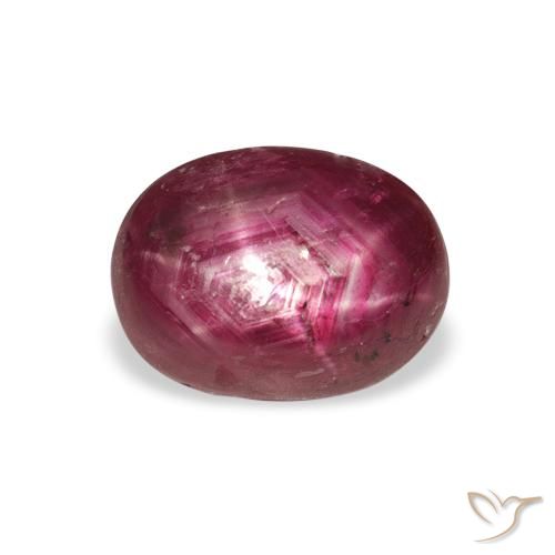 4.26ct Natural Medium Dark Reddish-Purple Star Ruby, Oval, Opaque