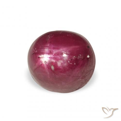 3.37 ct Purple Star Ruby Stone, Natural Star Ruby in Oval Cabochon Shape for Sale