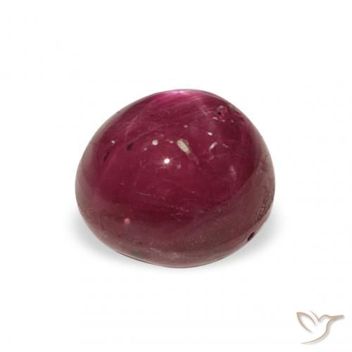 Star Ruby Gemstone in 7.6 x 7 mm Size for Sale, Star Ruby Stone in Magenta-Pink Color