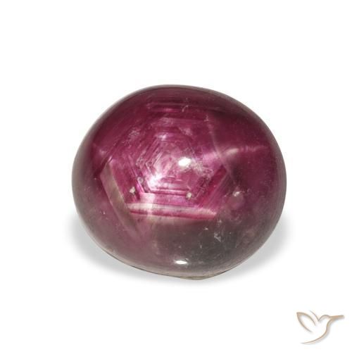 6.39 ct Purple Star Ruby Stone, Natural Star Ruby in Oval Cabochon Shape for Sale