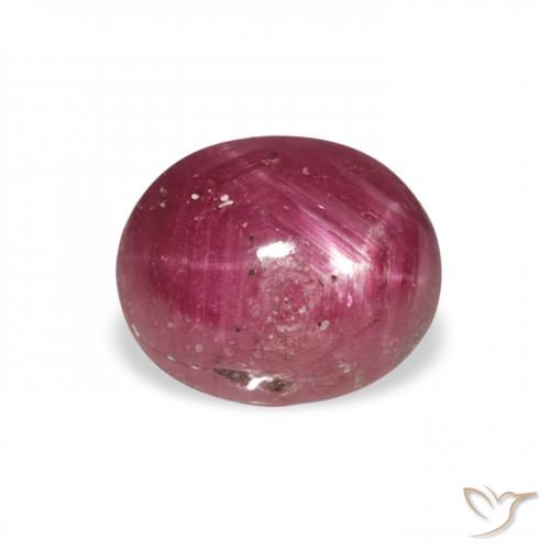 3.43 ct Purple Star Ruby Stone, Natural Star Ruby in Oval Cabochon Shape for Sale