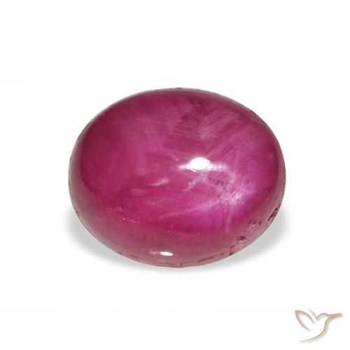 6.42 ct Purple Star Ruby Stone, Natural Star Ruby in Oval Cabochon Shape for Sale