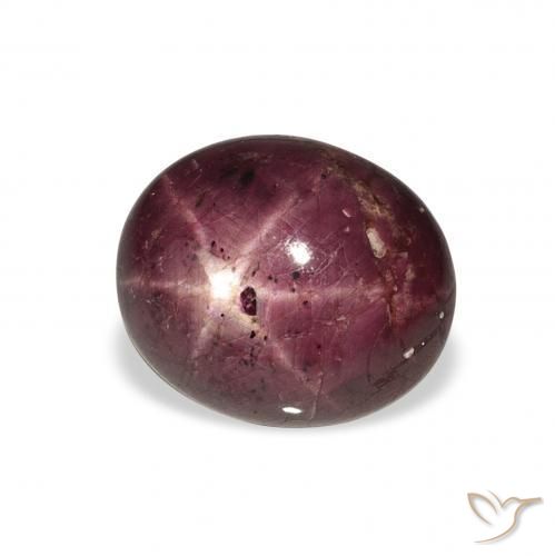 9.90 ct Purple Star Ruby Stone, Natural Star Ruby in Oval Cabochon Shape for Sale