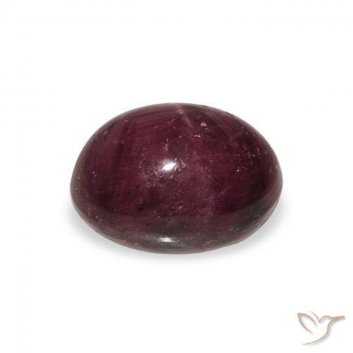 Star Ruby Gemstone in 9.7 x 7.5 mm Size for Sale, Star Ruby Stone in Plum Purple Color