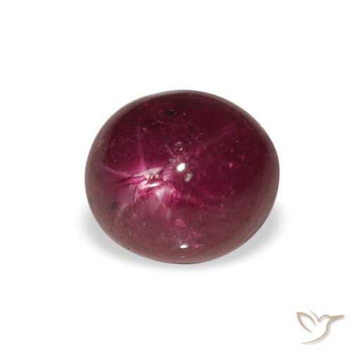 4.02 ct Purple Star Ruby Stone, Natural Star Ruby in Oval Cabochon Shape for Sale