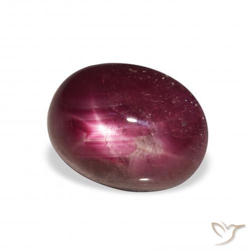 6.34 ct Red Star Ruby Stone, Natural Star Ruby in Oval Cabochon Shape for Sale